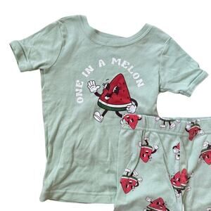 Old Navy Pajama Set Short Sleeves with Shorts Watermelon Print 4T